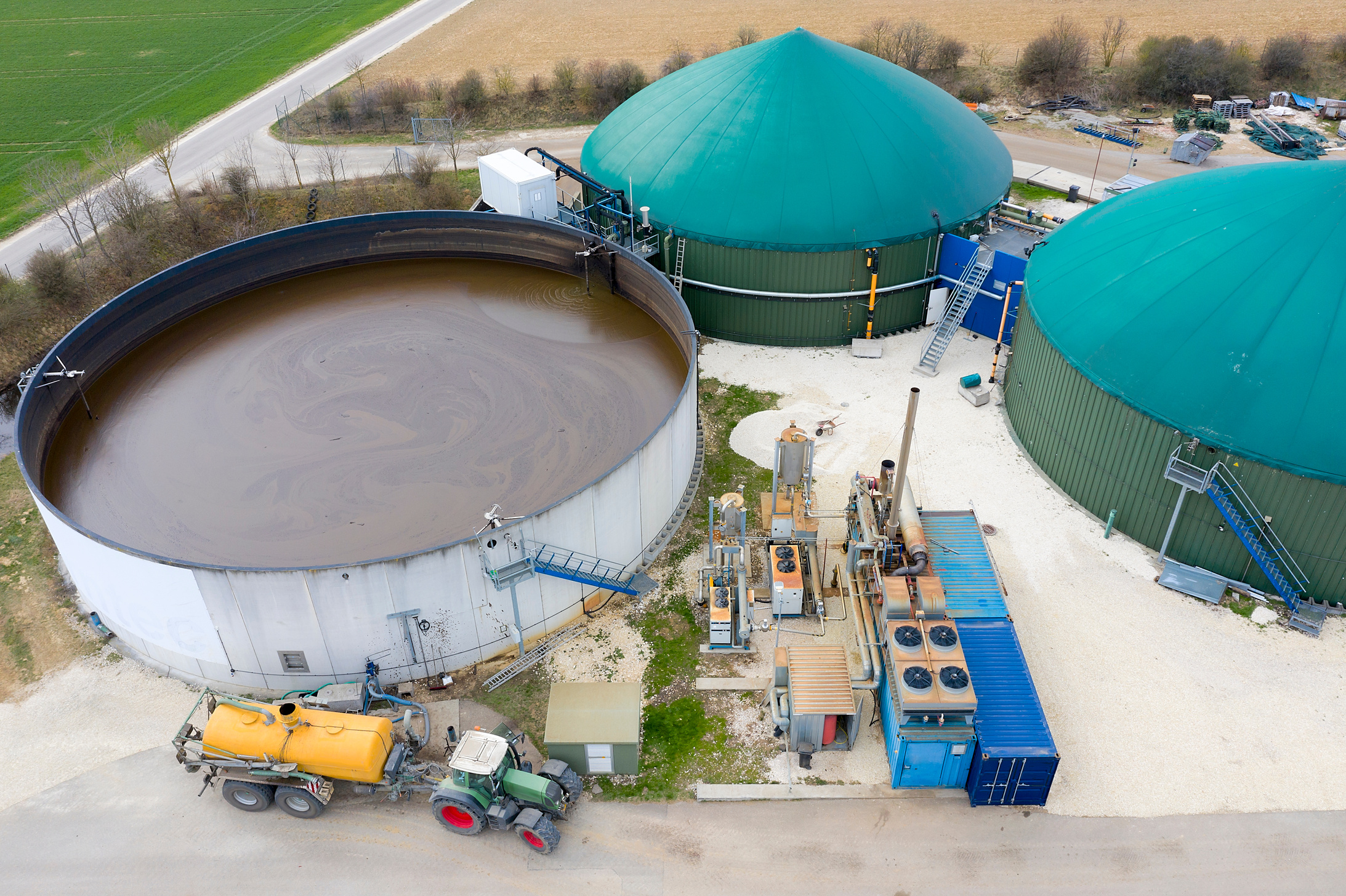 Aerial View of Biogas Plant