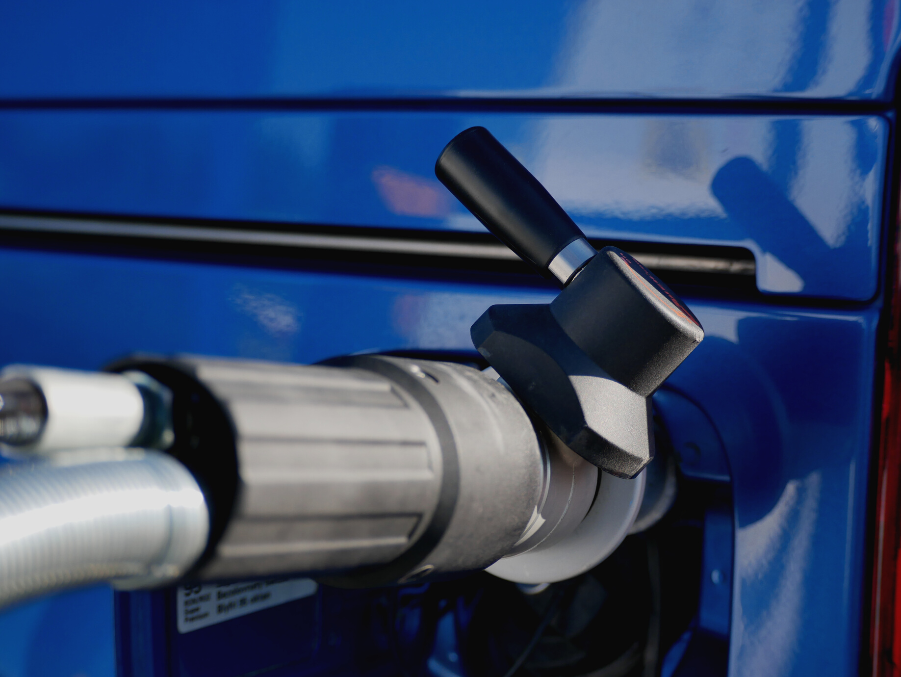 a gas nozzle of a compressed natural gas CNG powered car