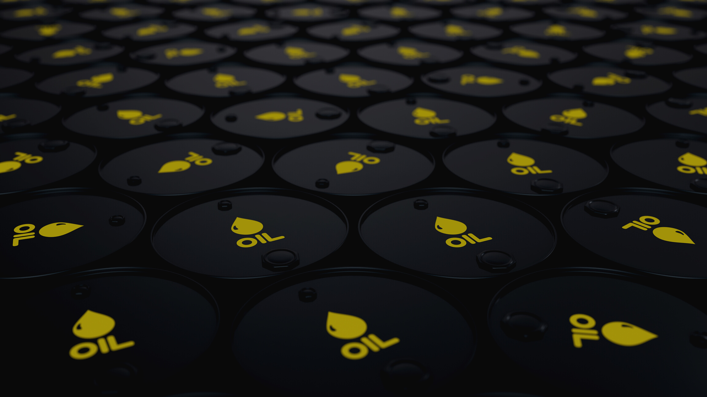 Black oil or petroleum barrels. Gasoline or crude oil containers 3d render illustration. Fuel industry