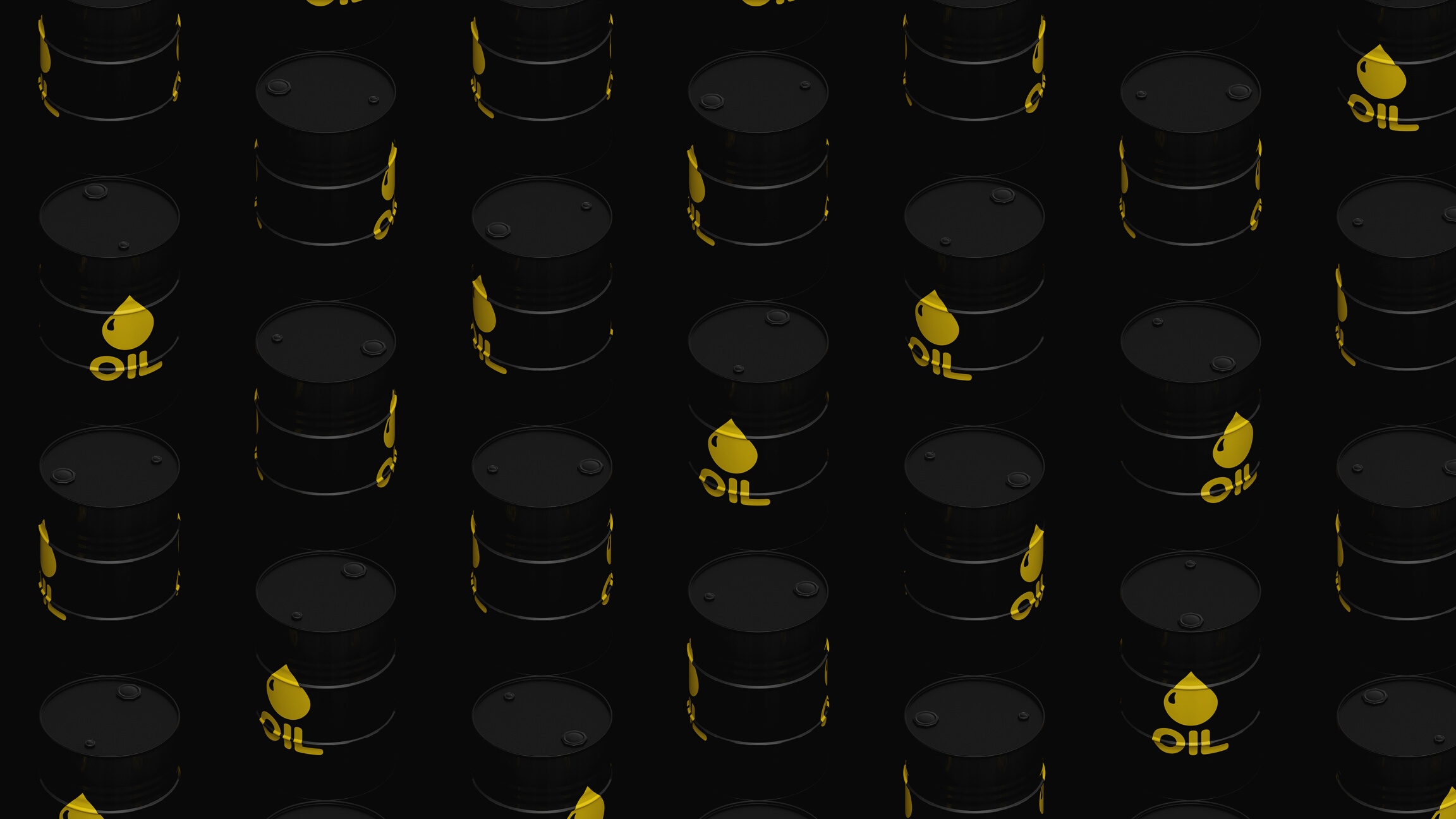 Black oil or petroleum barrels. Gasoline or crude oil containers 3d render illustration. Fuel industry