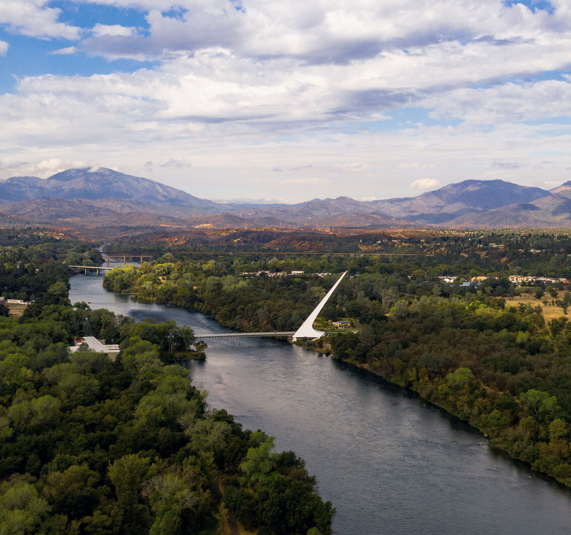 Aerial View Sacramento River Redding California