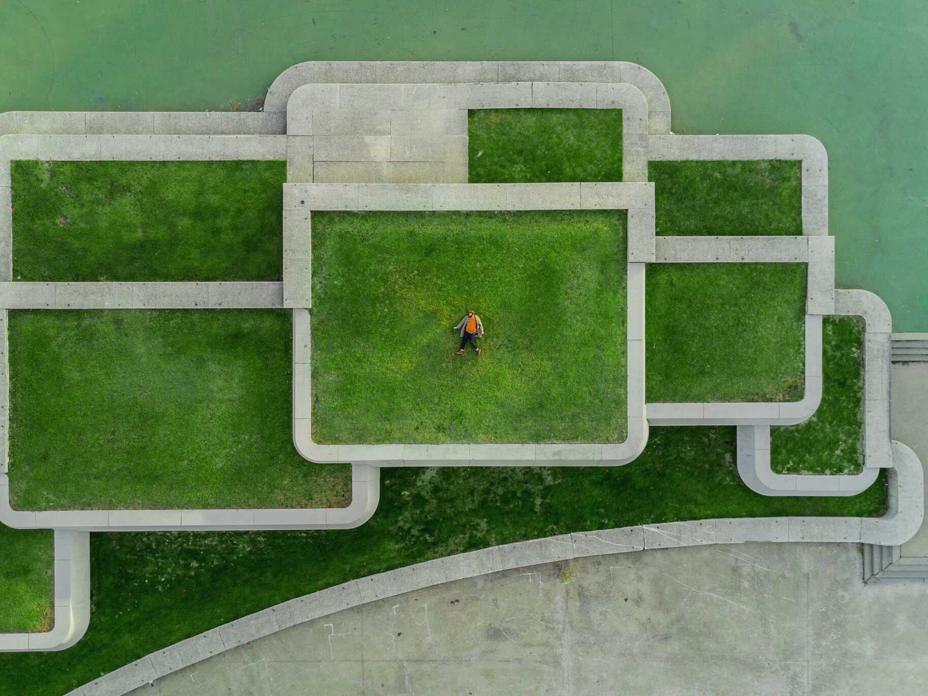 Urban Green Roof Drone Portrait